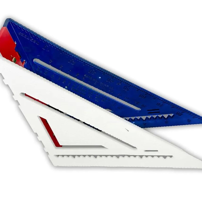 Double-Sided Rafter Square, Metal Strip for Level, Folds Flat