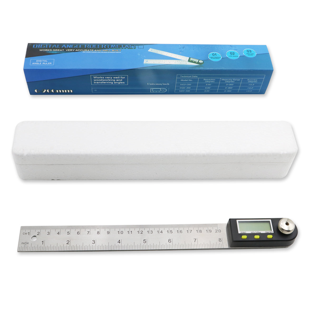 Angle ruler with digital display