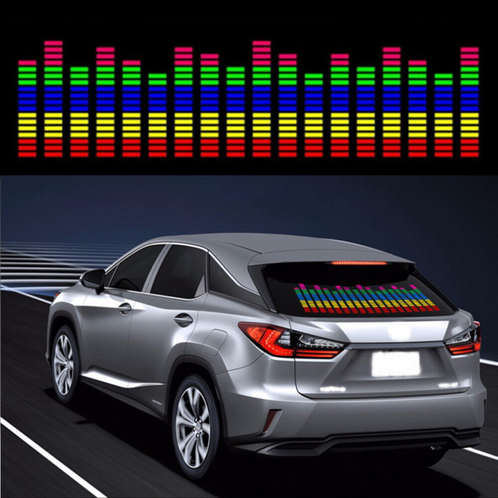 Car Sound Music LED Flash Light Dynamic Rhythm Style Sensor Lamp Trim Universal
