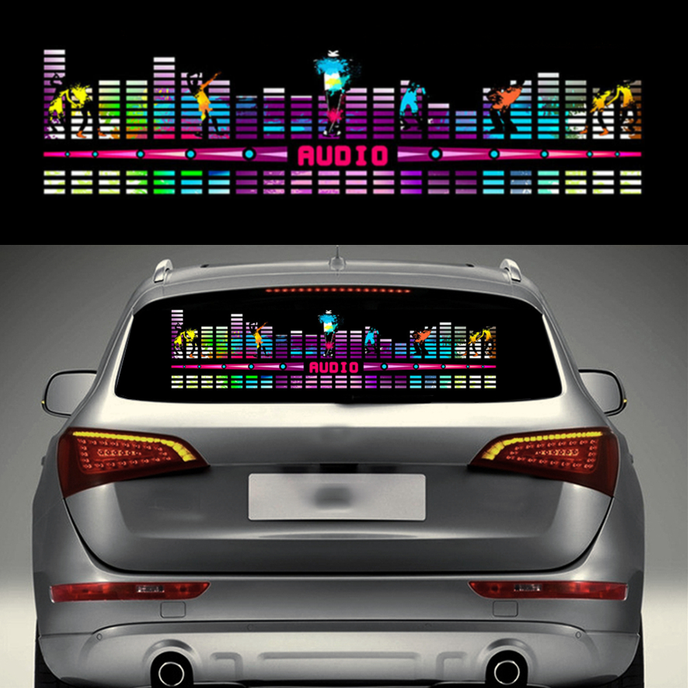 Car Sound Music LED Flash Light Dynamic Rhythm Style Sensor Lamp Trim Universal