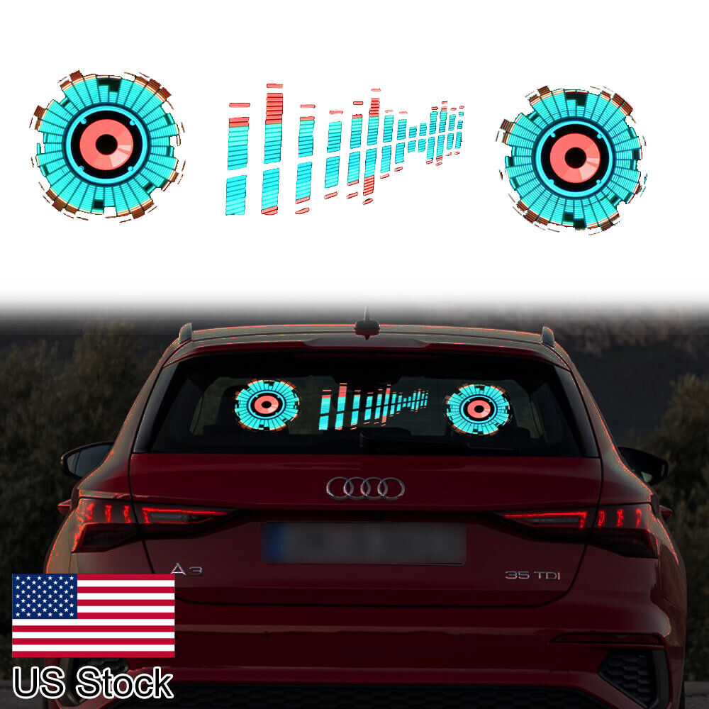 Car Sound Music LED Flash Light Dynamic Rhythm Style Sensor Lamp Trim Universal