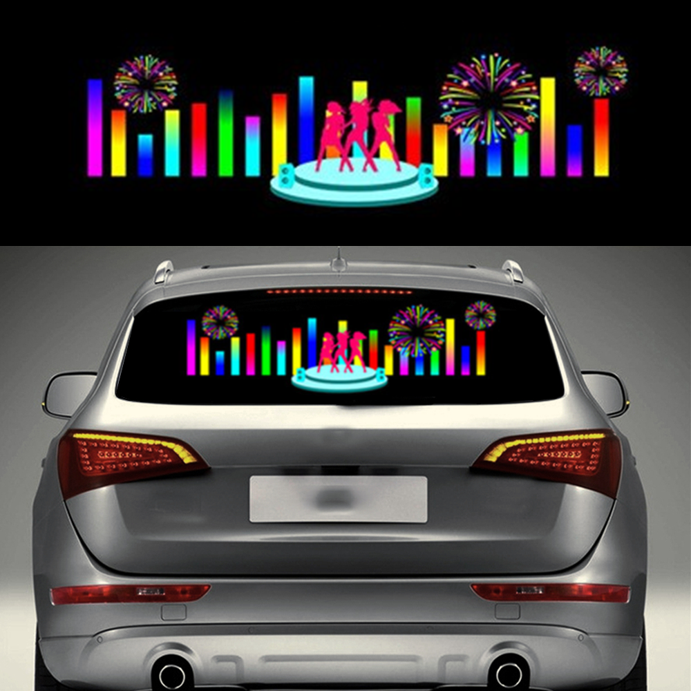 Car Sound Music LED Flash Light Dynamic Rhythm Style Sensor Lamp Trim Universal