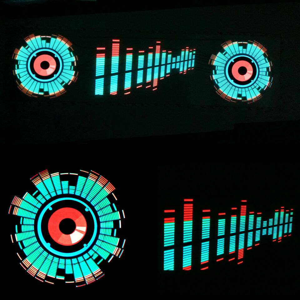 Car Sound Music LED Flash Light Dynamic Rhythm Style Sensor Lamp Trim Universal