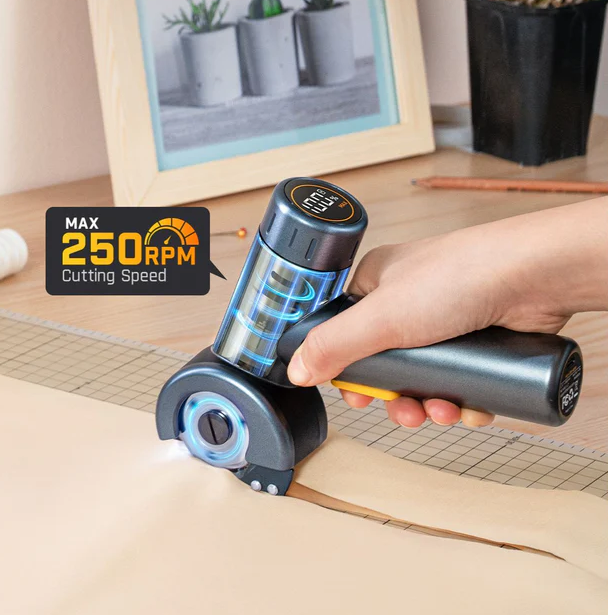 3.7V Cordless Electric Scissors with LED Display, Perfect Cutting Tool for Thin Cardboard Carpet Leather 