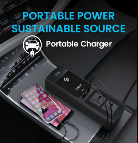 500W Practical Multi-Port Car Inverter with Dual USB-C Output, Useful for Indoor and Outdoor