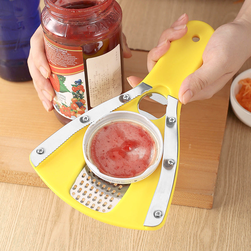 Can opener, bottle opener, vegetable grater 3 in 1