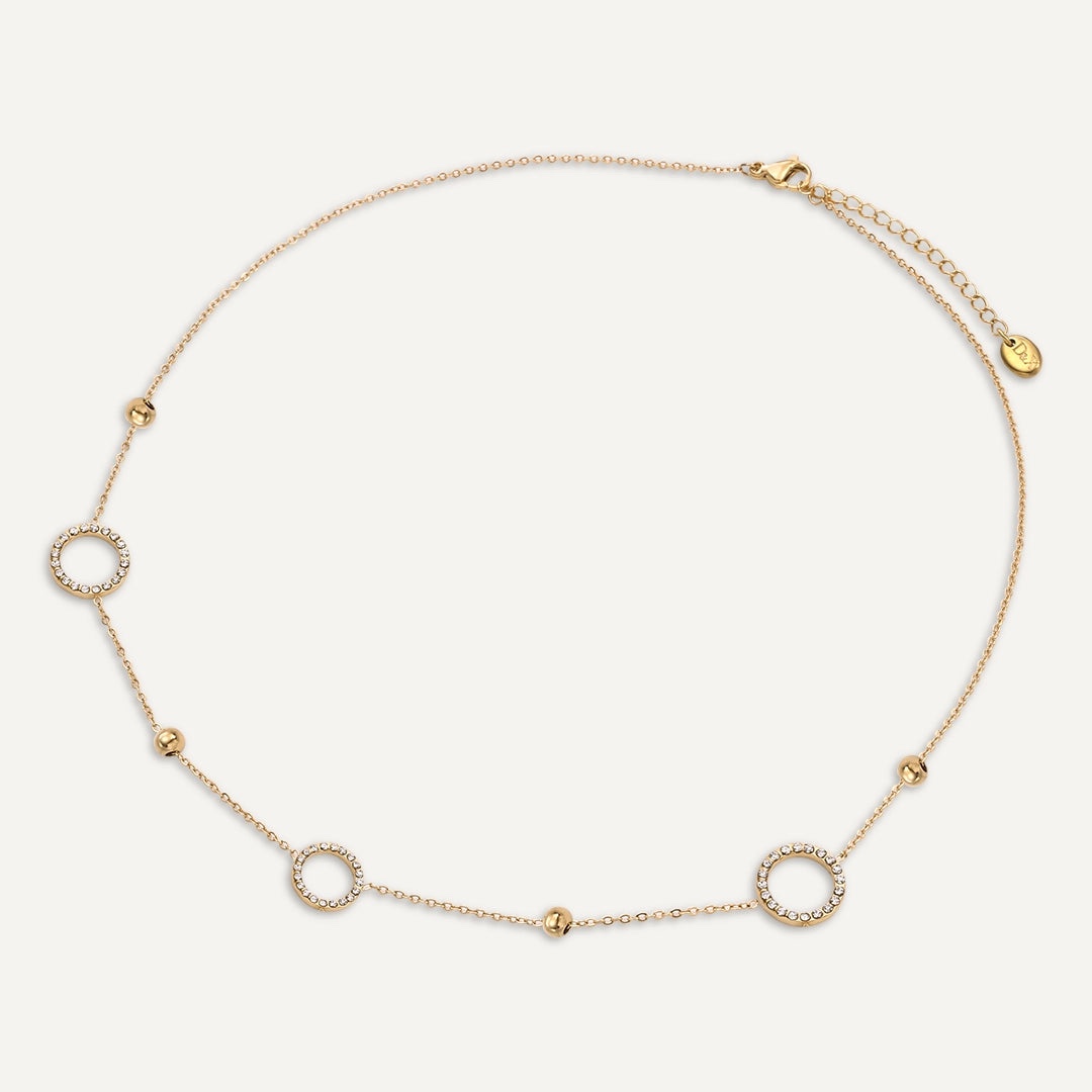 Vibes Diamante Circle Necklace