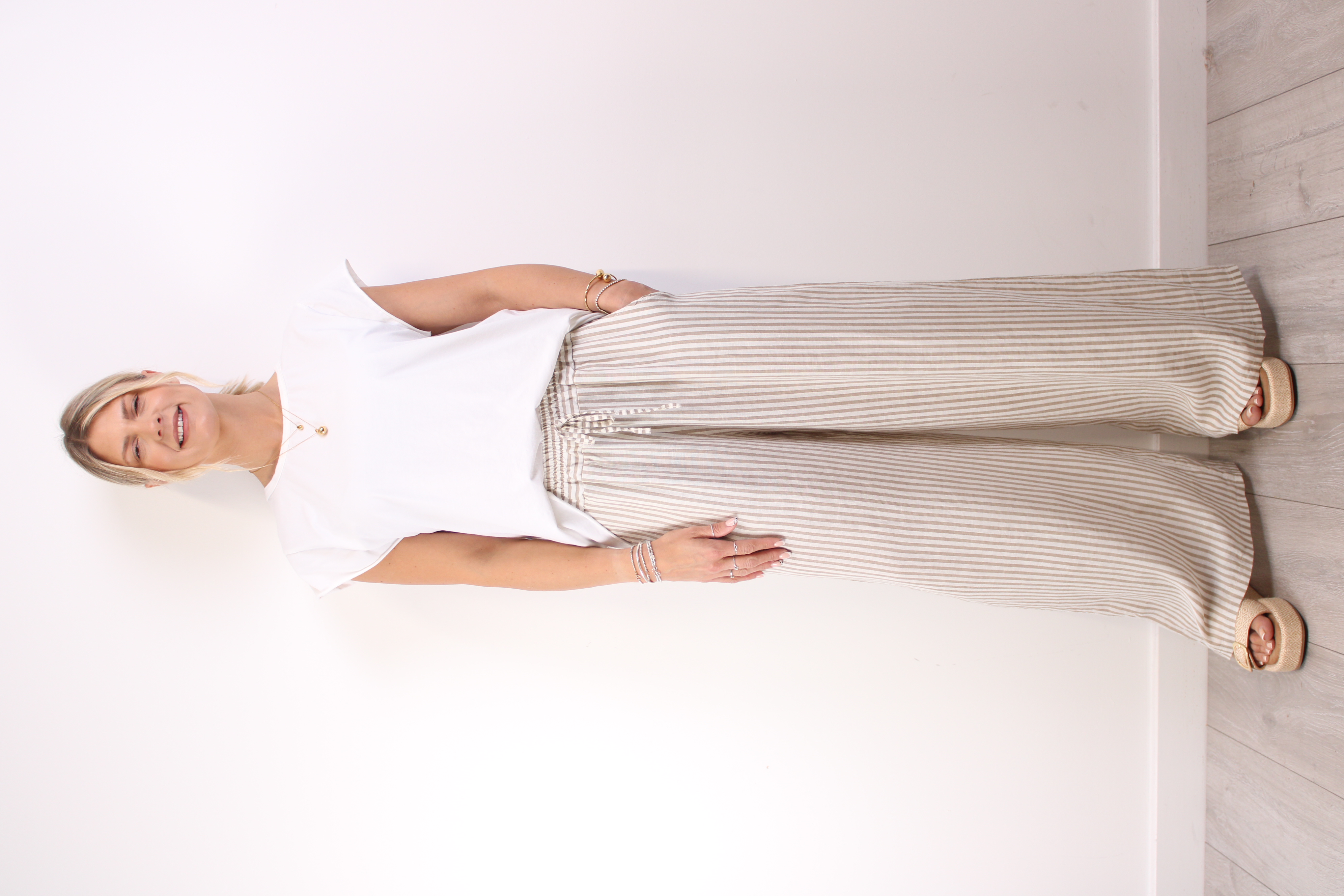 Hamptons Linen Stripe Trousers