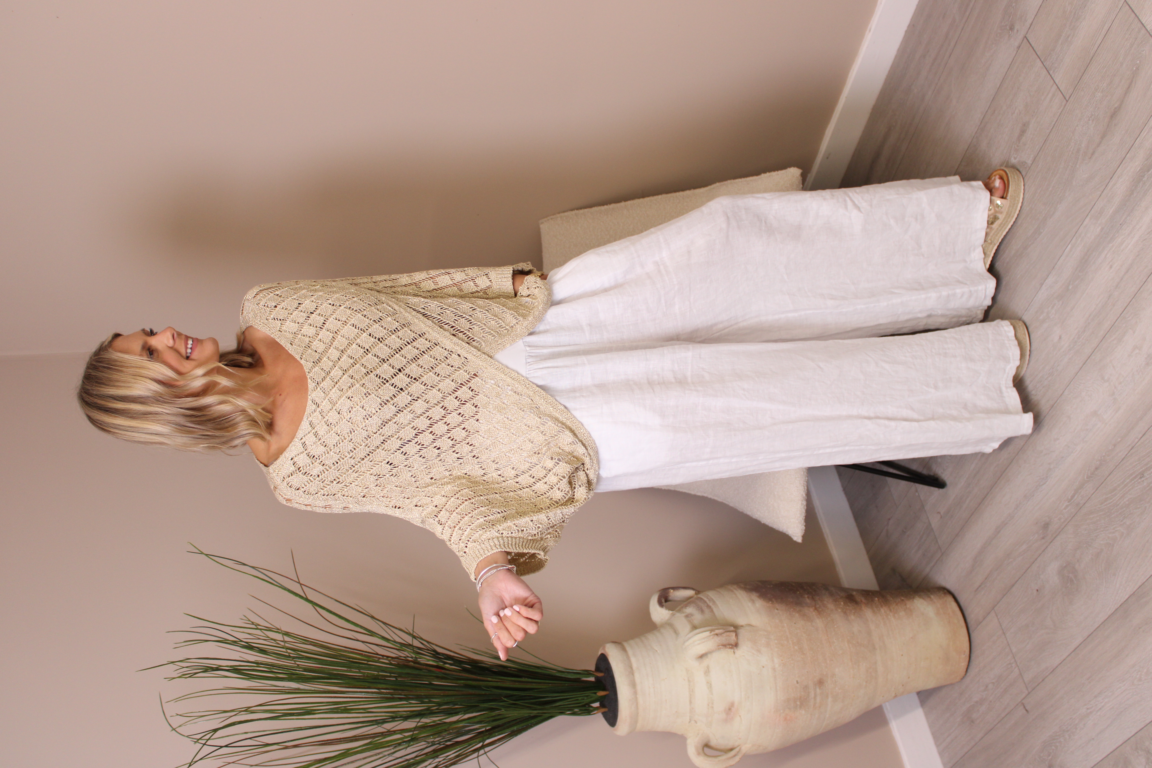 Monaco Gold Crochet Top
