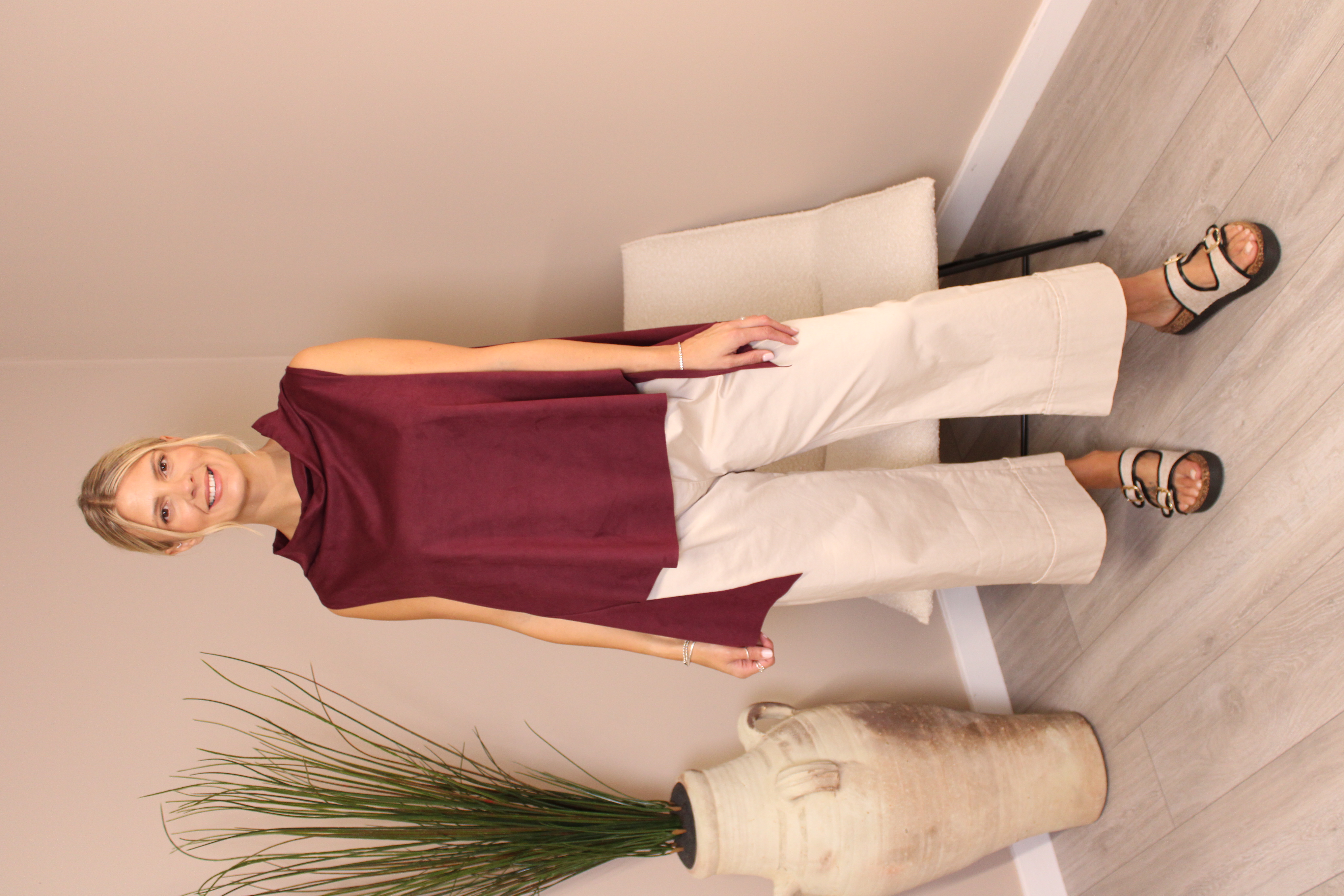 Bromley Suedette Cowl Top