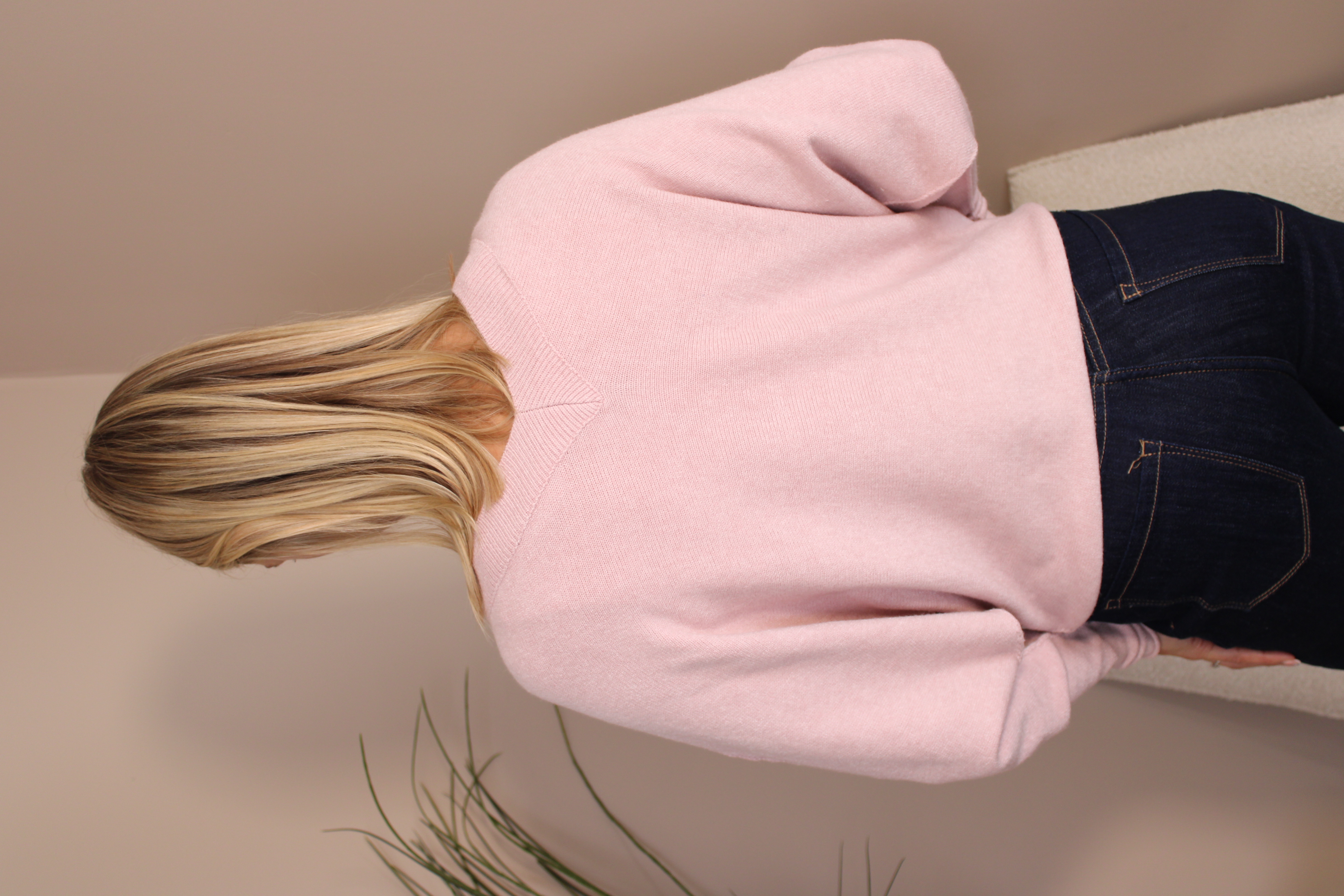 Oxford Batwing V Neck Knit