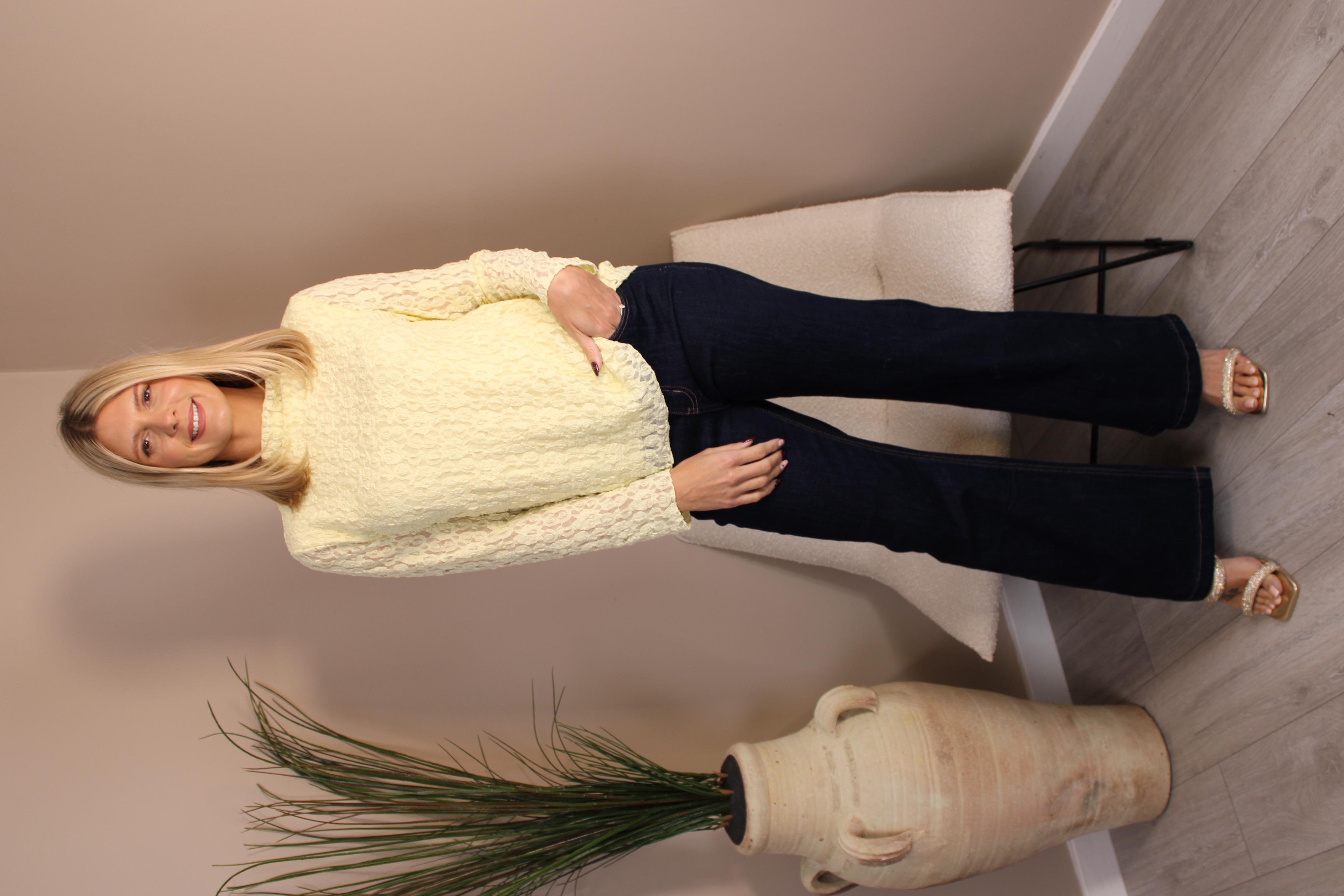 Cartmel High Neck Lace Top