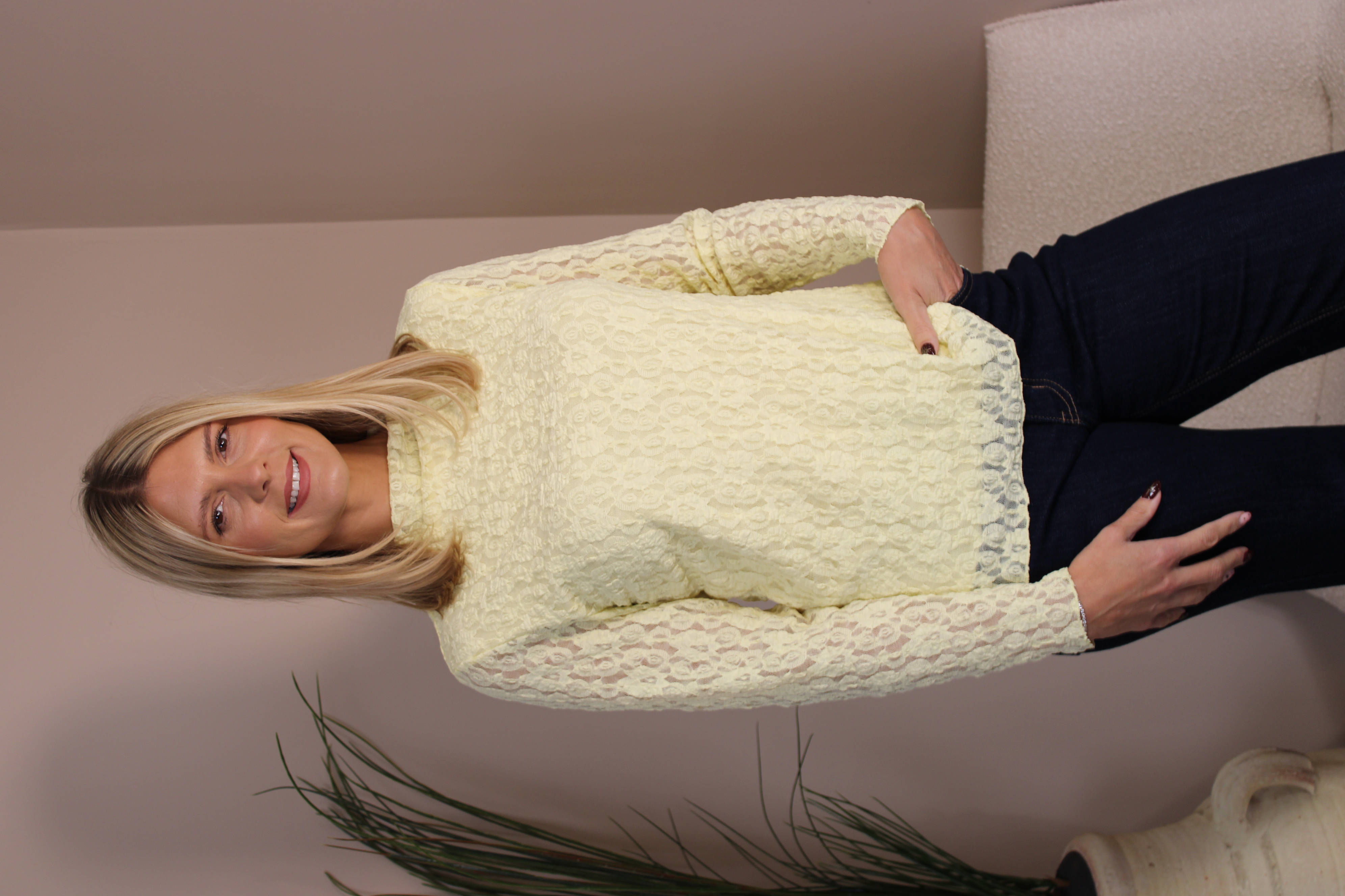 Cartmel High Neck Lace Top