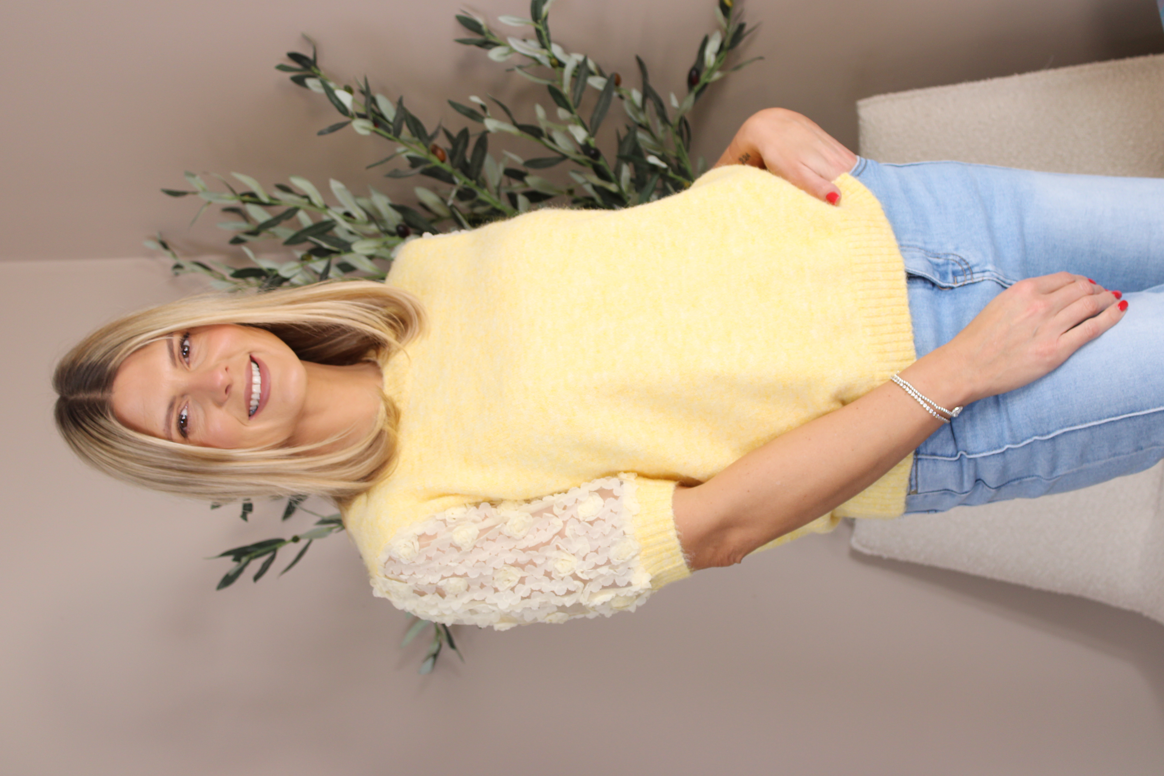 Salcombe Flower Sleeve Knitted Tee