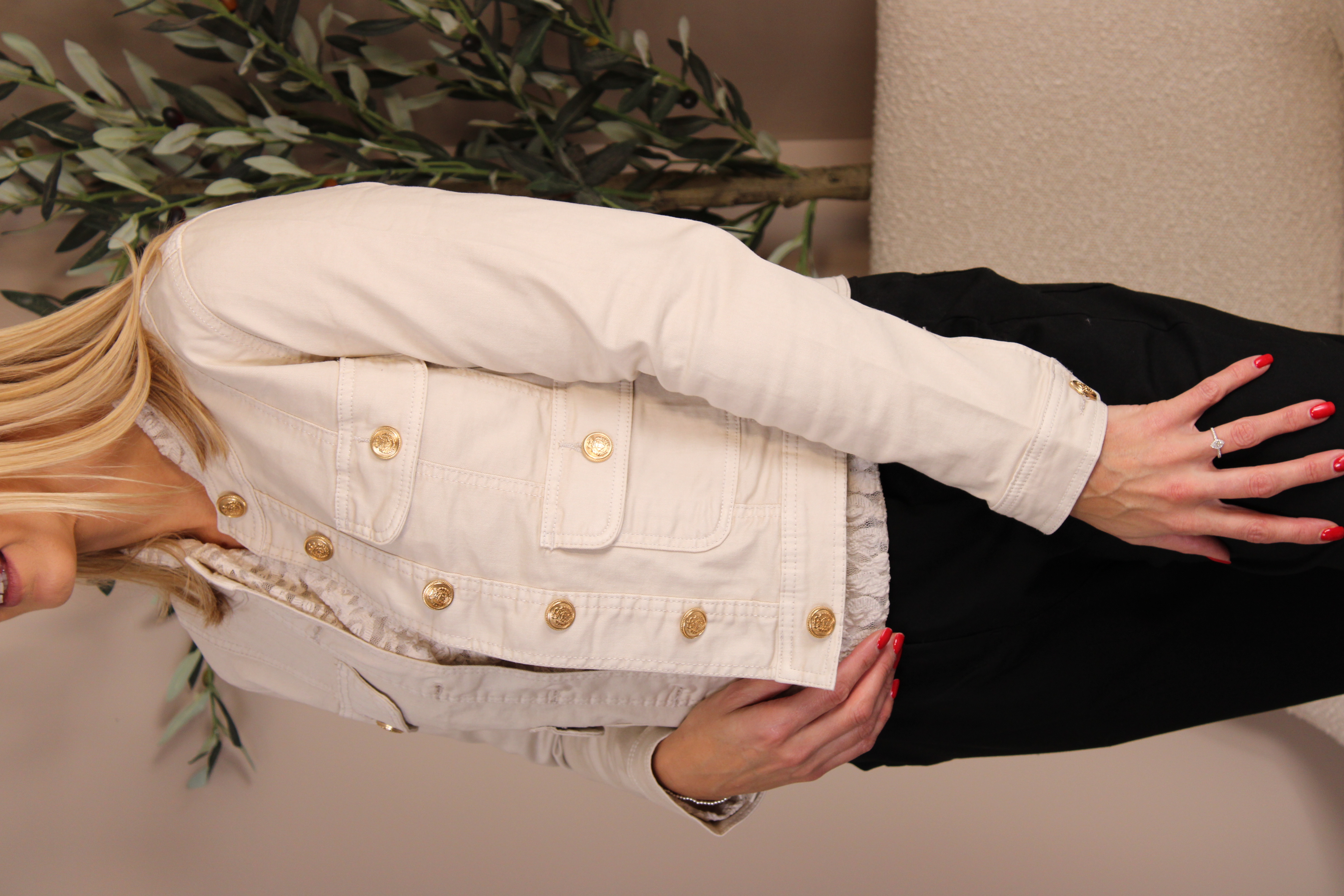 Capri Gold Button Denim Jacket