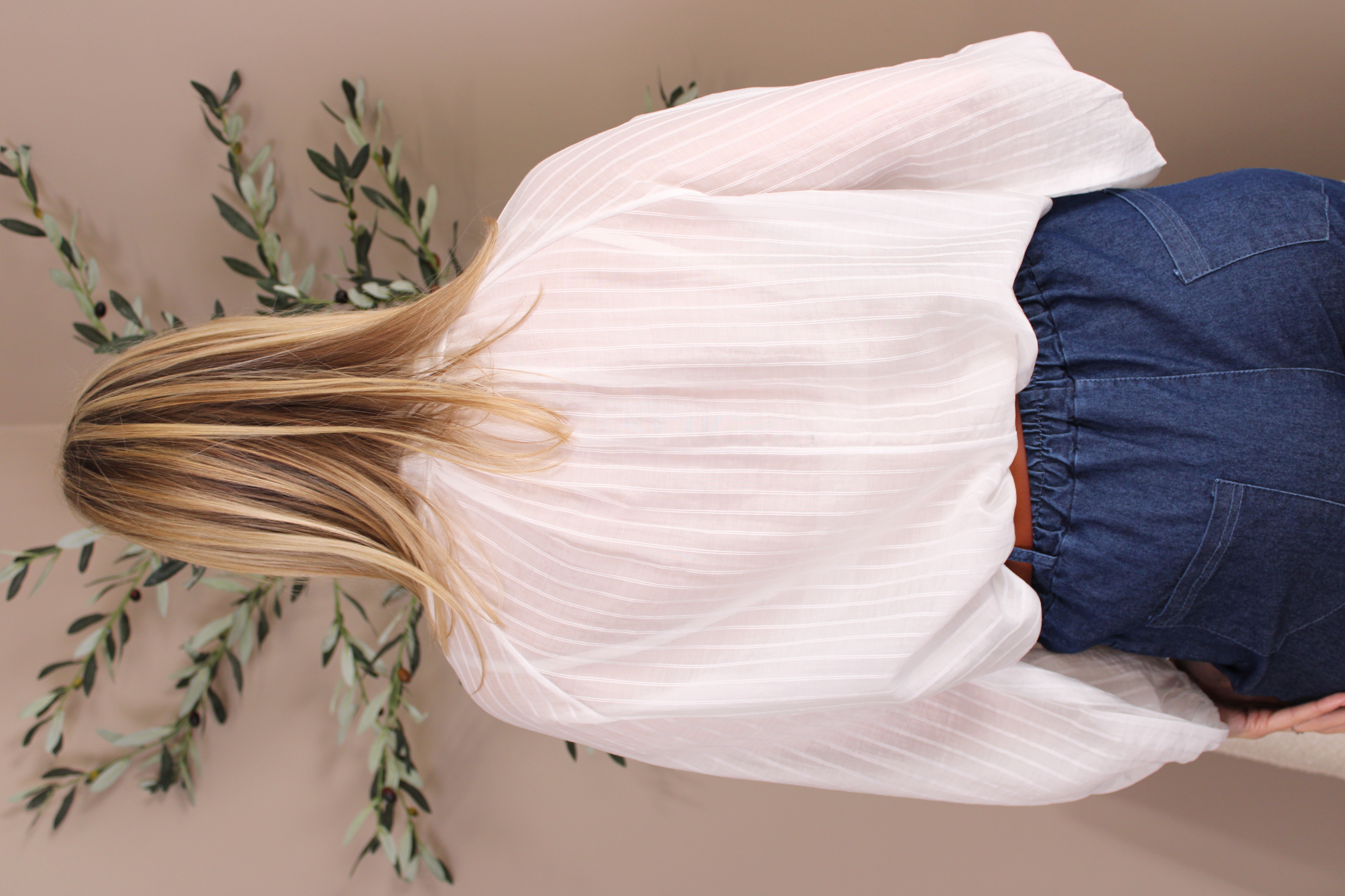 Mayfair Chiffon Stripe Bow Blouse