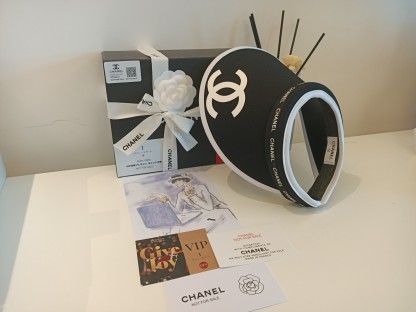 Chanel Black Headband Visor Hat