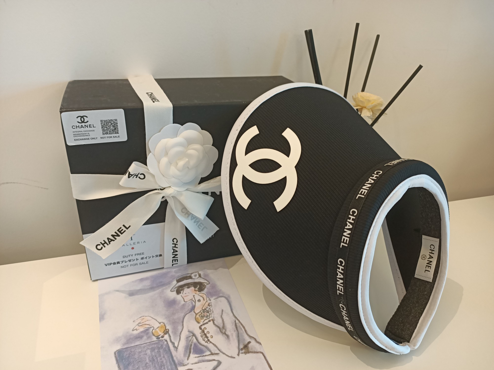 Chanel Black Headband Visor Hat
