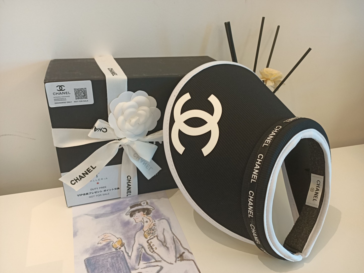 Chanel Black Headband Visor Hat