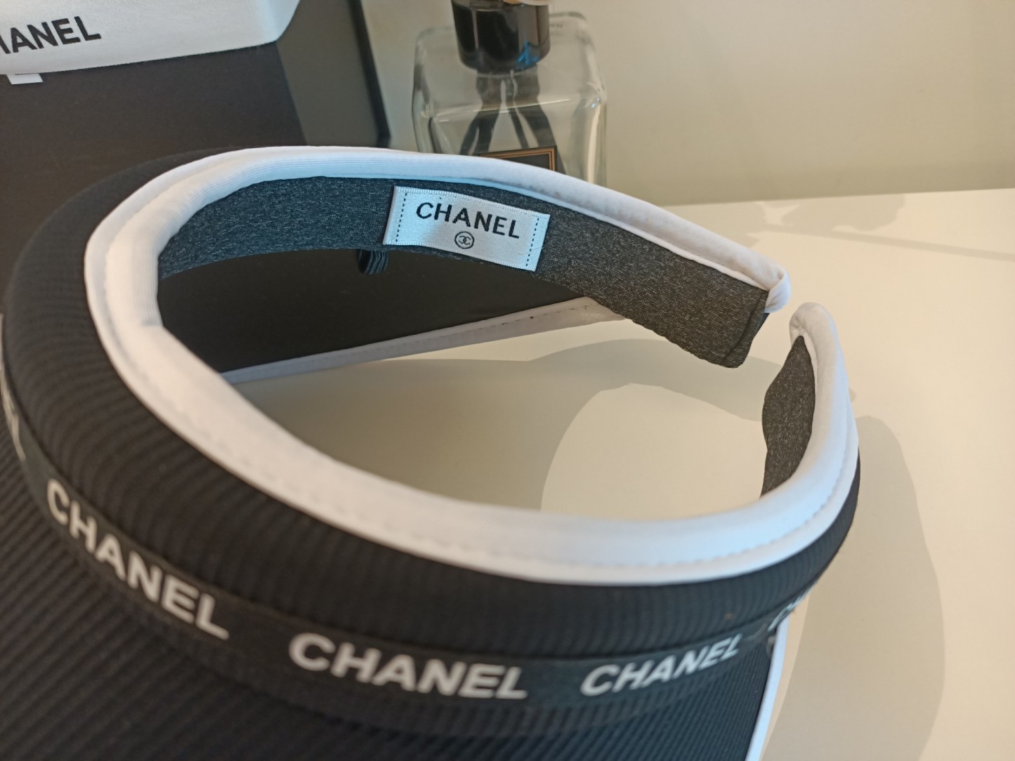 Chanel Black Headband Visor Hat