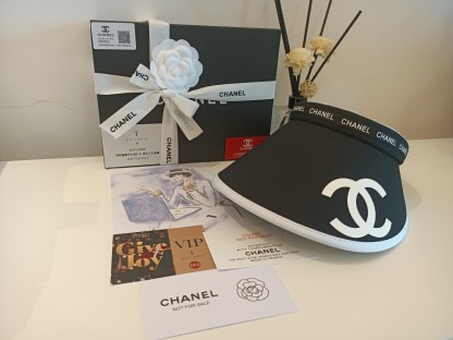 Chanel Black Headband Visor Hat