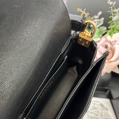 Chanel Black 24K Handle Mini Flap Bag