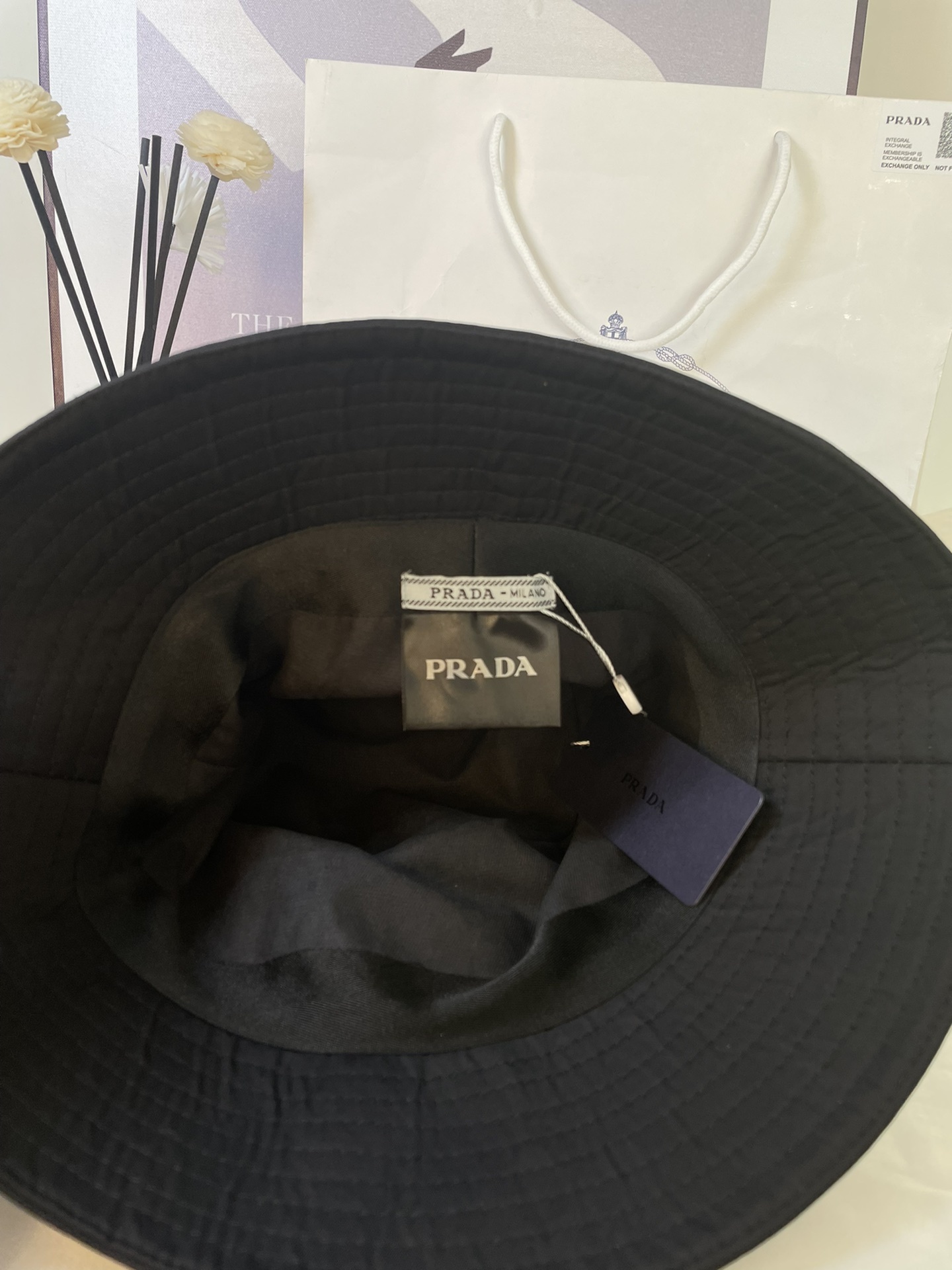 Prada Black Bucket Hat
