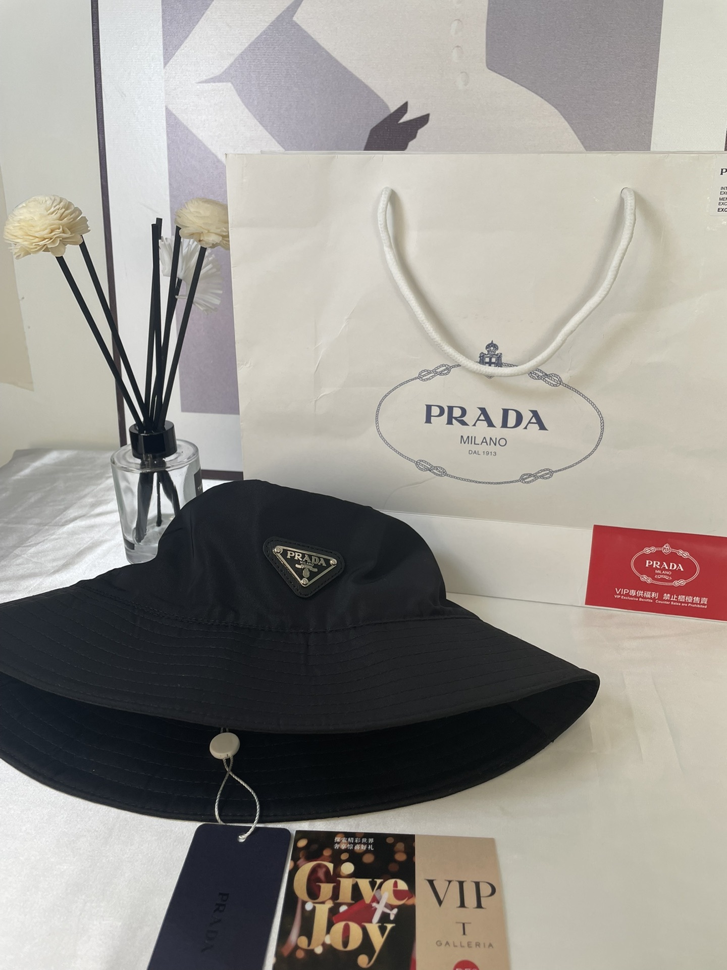 Prada Black Bucket Hat