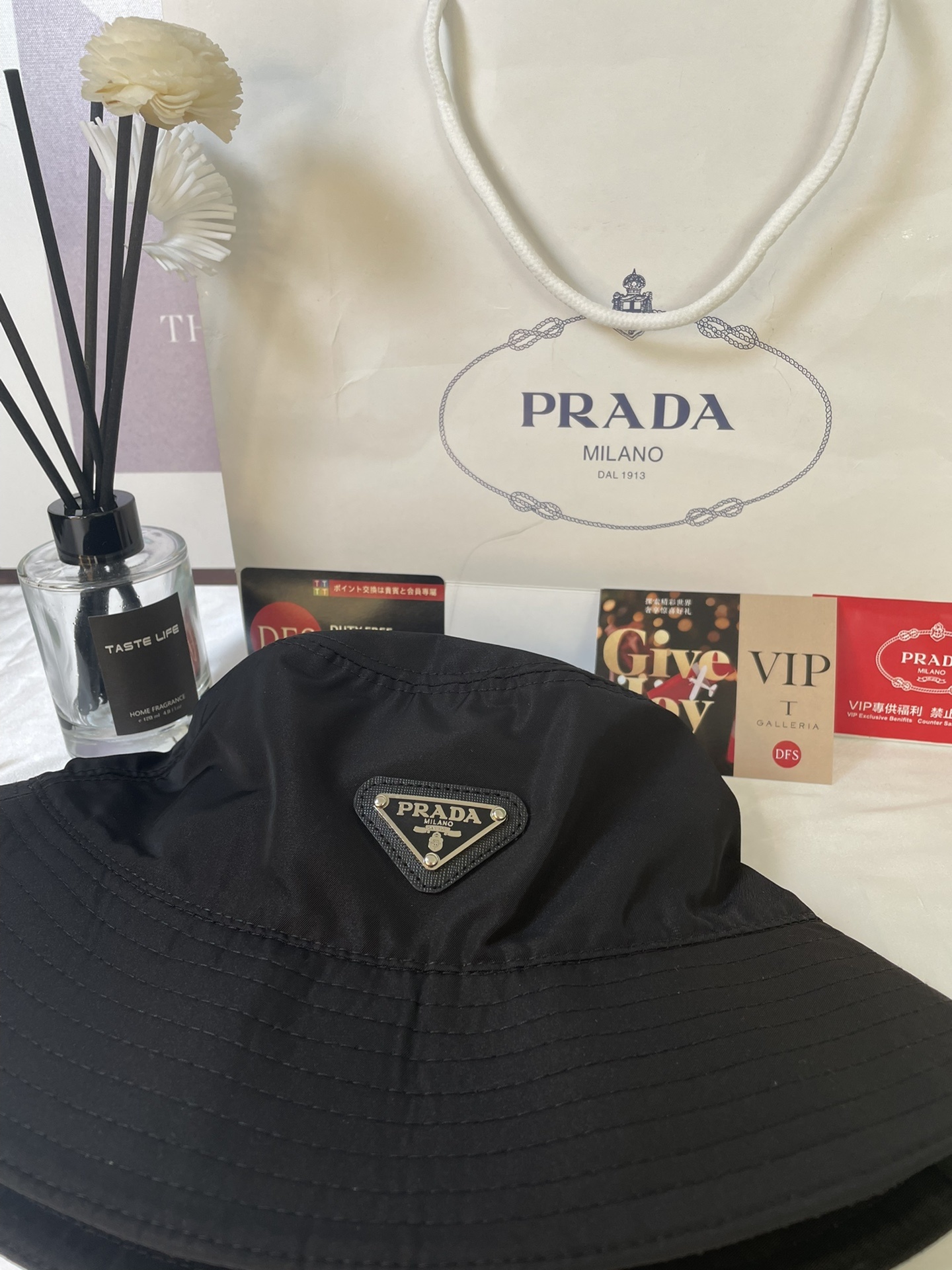 Prada Black Bucket Hat