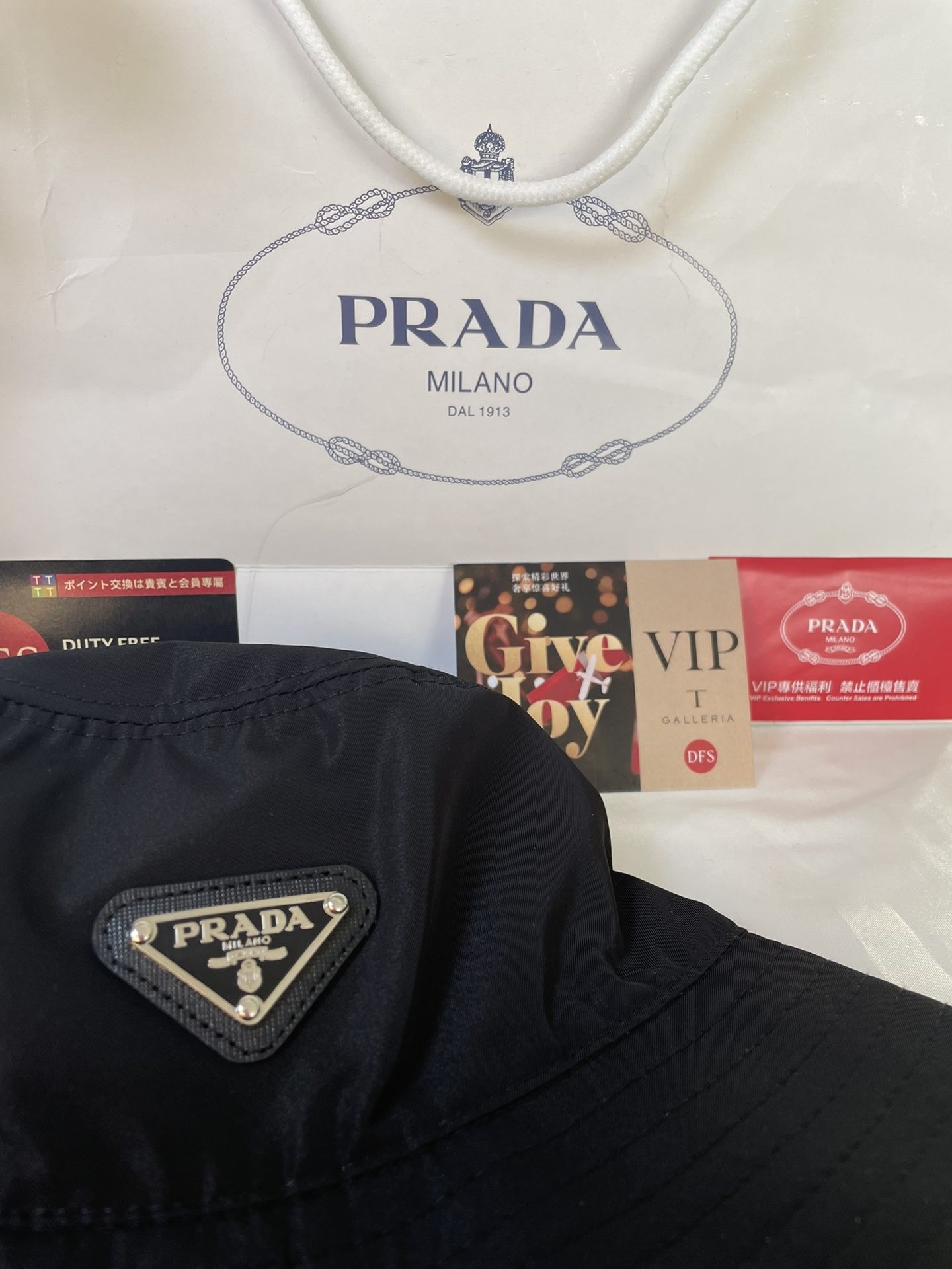 Prada Black Bucket Hat