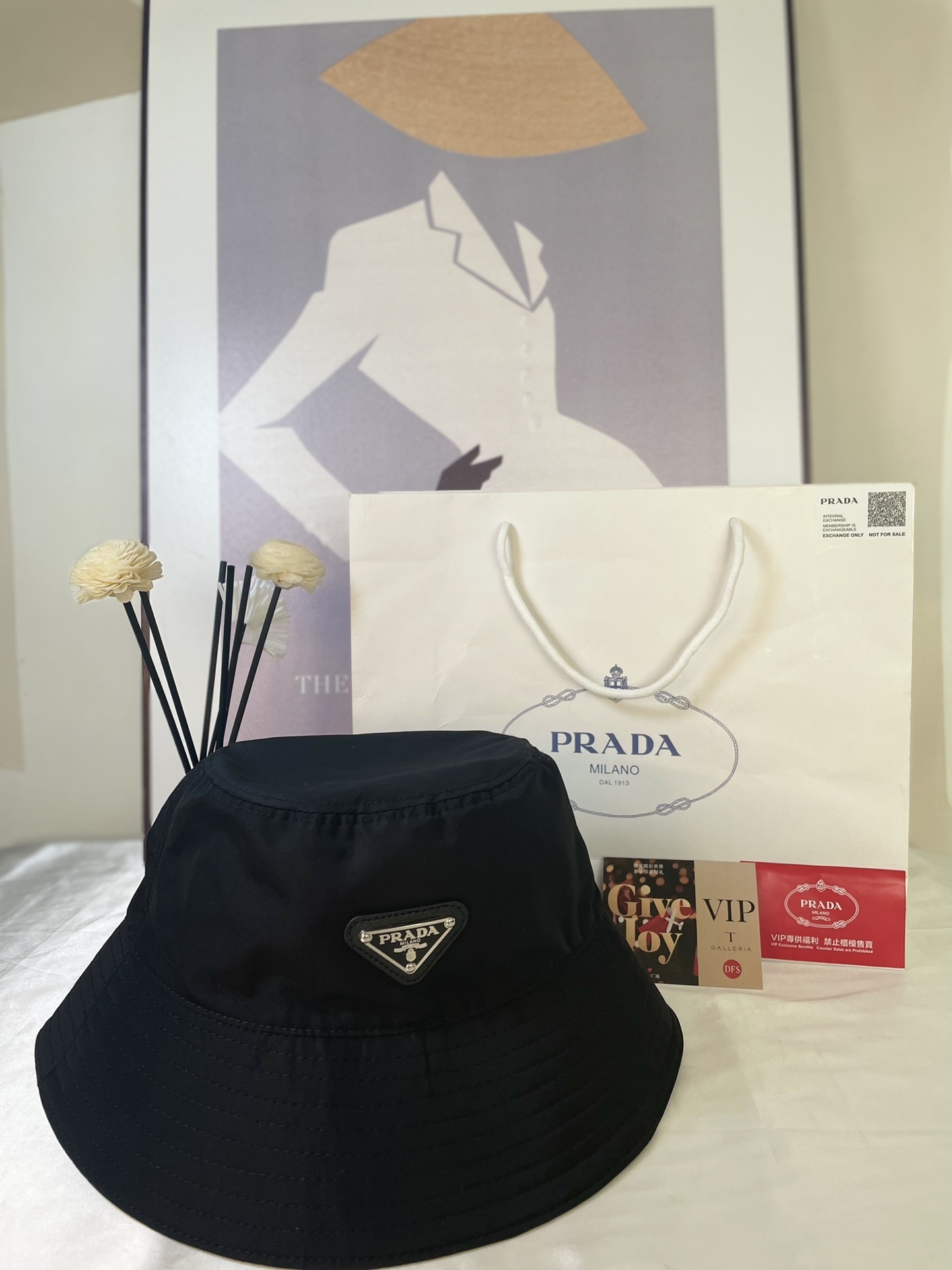 Prada Black Bucket Hat