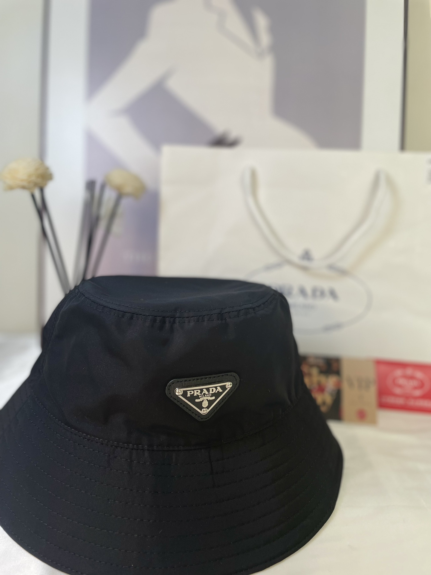 Prada Black Bucket Hat