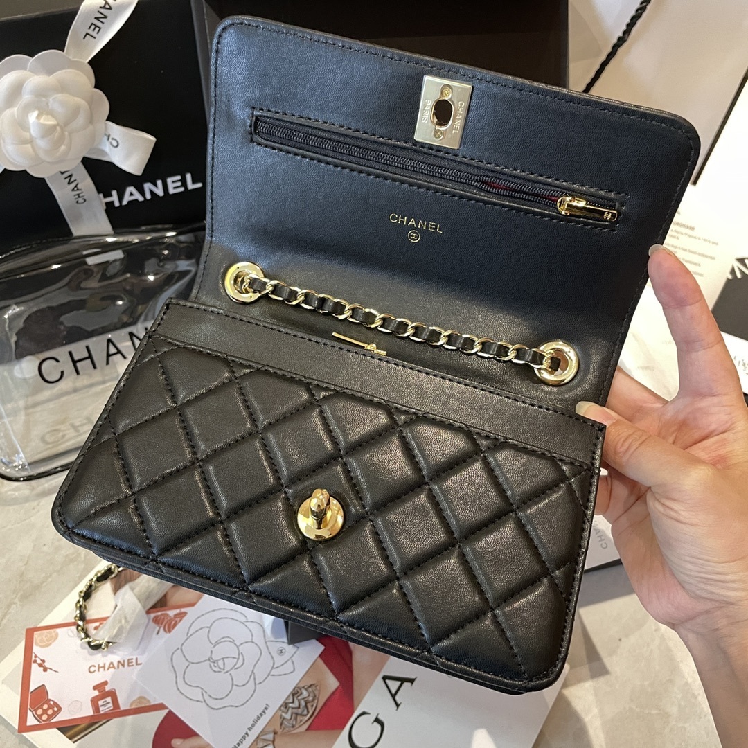 Chanel Classic Embossed Gold Bar WOC Bag