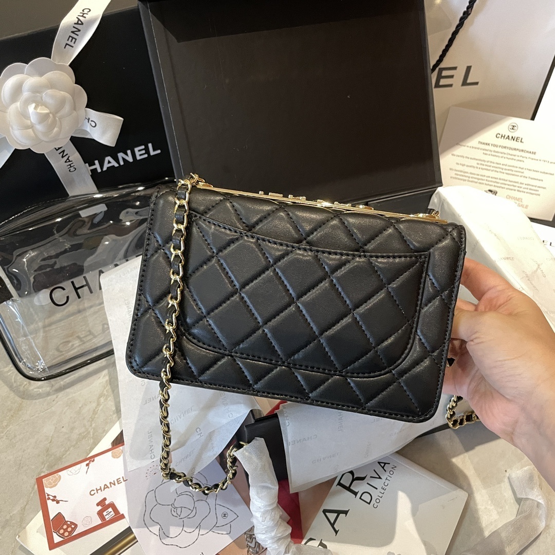 Chanel Classic Embossed Gold Bar WOC Bag