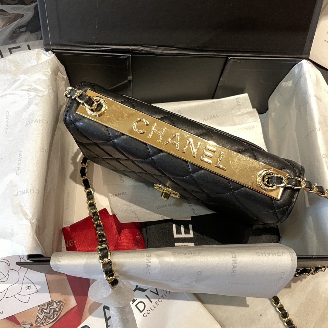Chanel Classic Embossed Gold Bar WOC Bag