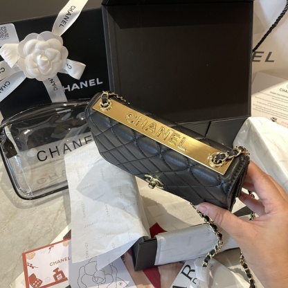 Chanel Classic Embossed Gold Bar WOC Bag