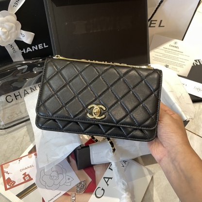 Chanel Classic Embossed Gold Bar WOC Bag