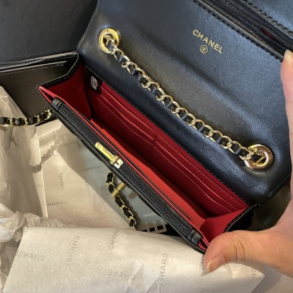 Chanel Classic Embossed Gold Bar WOC Bag