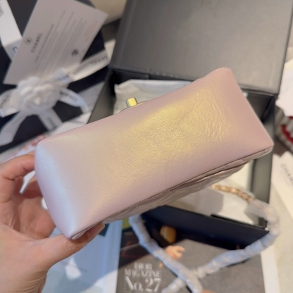 Chanel Pearlescent Pink Square Flap CF Bag