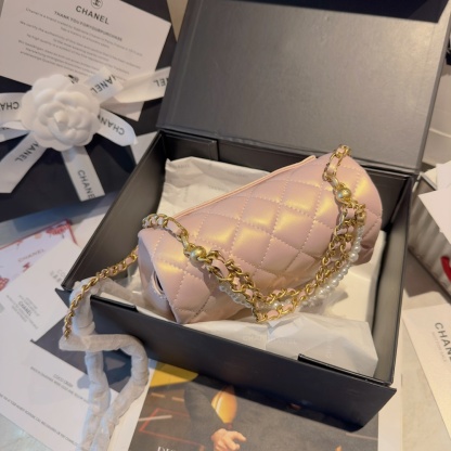 Chanel Pearlescent Pink Square Flap CF Bag