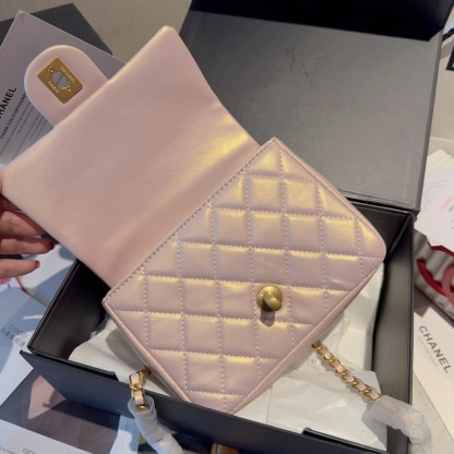 Chanel Pearlescent Pink Square Flap CF Bag