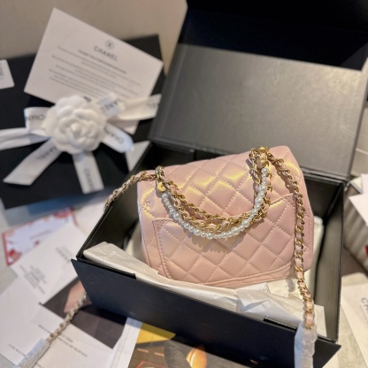Chanel Pearlescent Pink Square Flap CF Bag