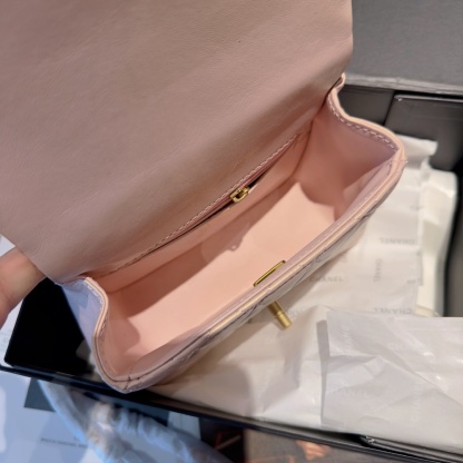 Chanel Pearlescent Pink Square Flap CF Bag