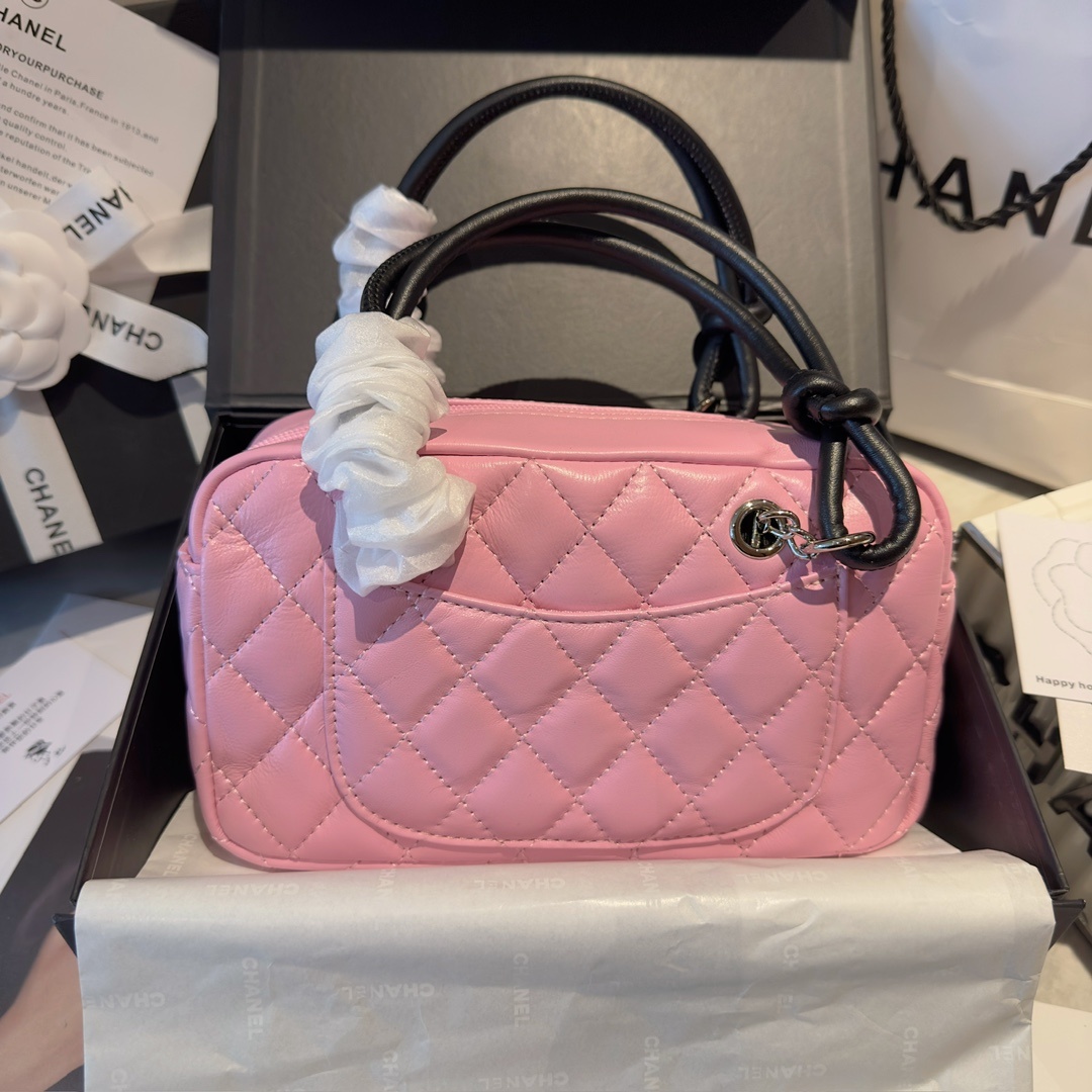 Chanel Pink Vintage Cambon Bowling Bag