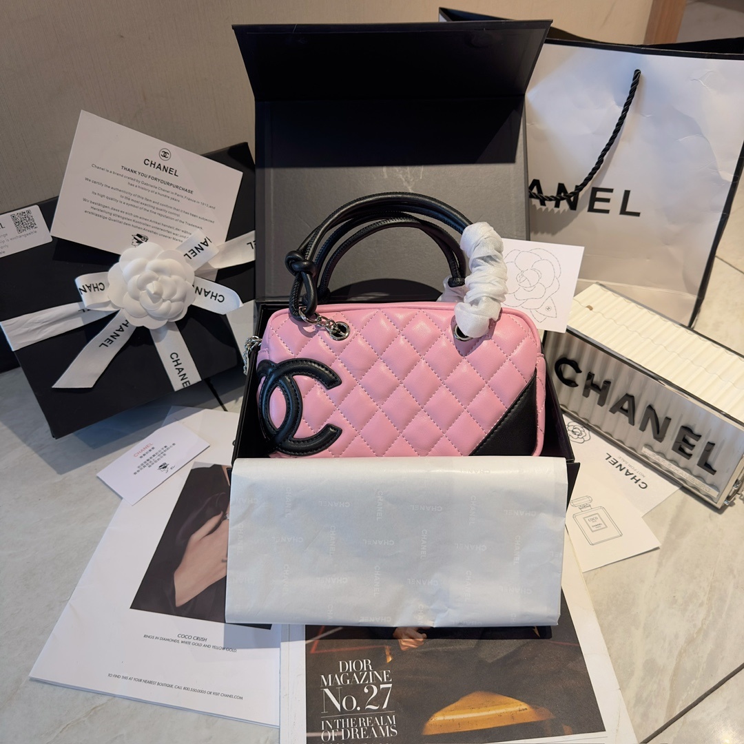 Chanel Pink Vintage Cambon Bowling Bag
