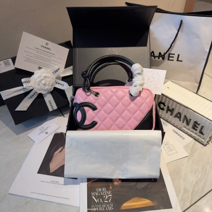 Chanel Pink Vintage Cambon Bowling Bag