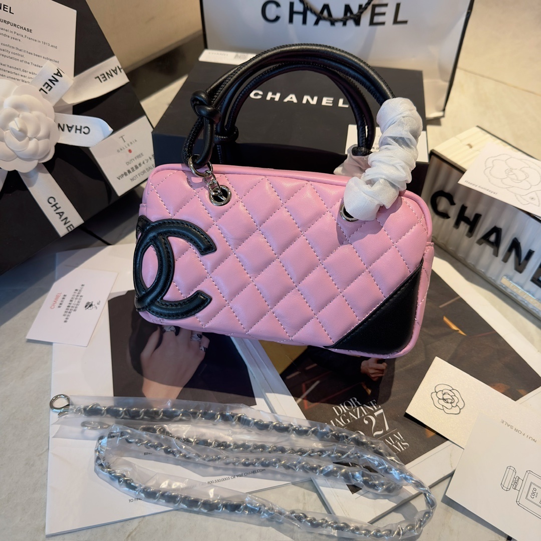 Chanel Pink Vintage Cambon Bowling Bag