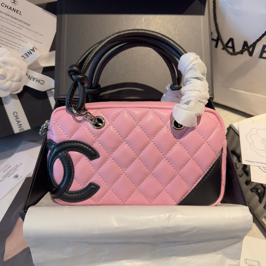 Chanel Pink Vintage Cambon Bowling Bag