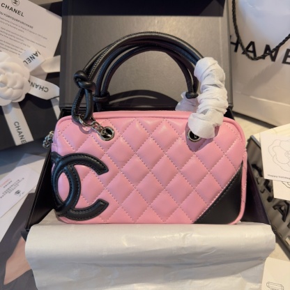 Chanel Pink Vintage Cambon Bowling Bag
