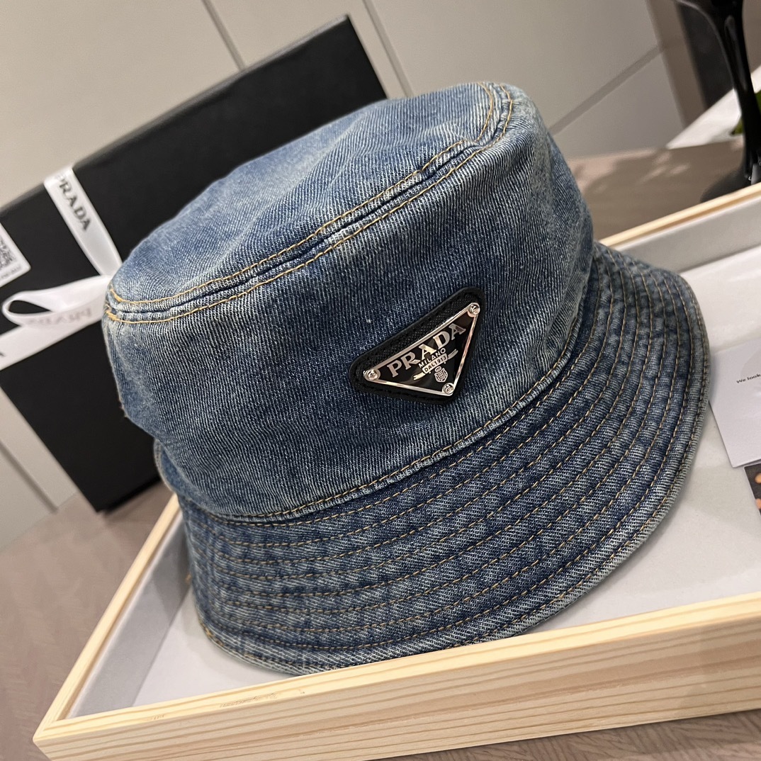Prada Denim Bucket Hat